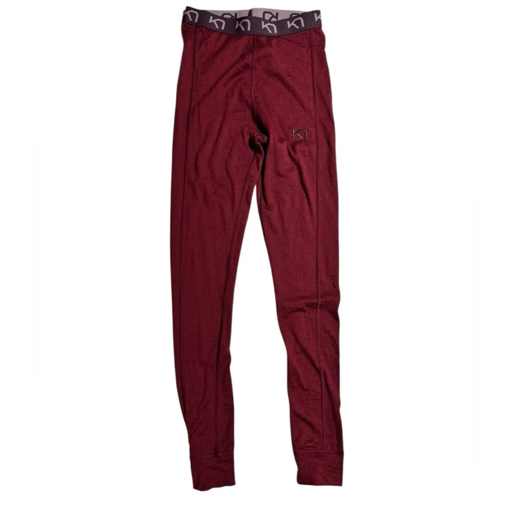 Kari Traa Klara High-Waisted Wool Base Layer Pants Wool Ski Leggings Small